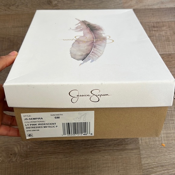 NWB Jessica Simpson Sempira Platform Heel Pink Iridescent - Picture 4 of 13